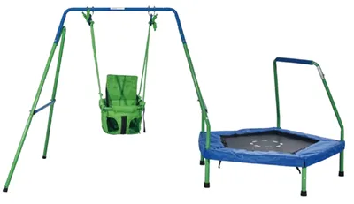 Juniorská hojdačka + trampolína na vonkajšie aj vnútorné použitie